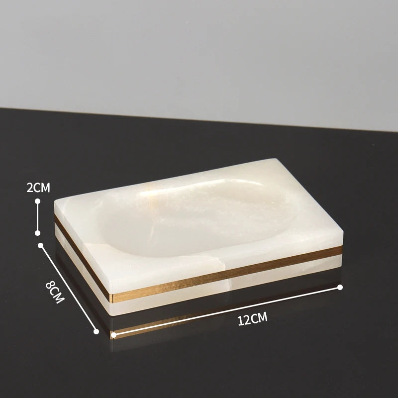 ensemble daccessoires en marbre naturel pour salle de bain - vue 16 sur 22