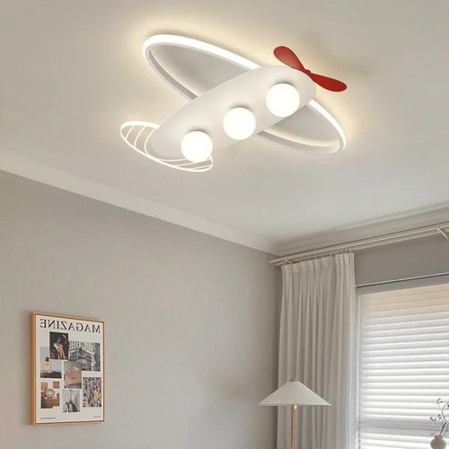 plafonnier lumineux avion moderne pour chambre d'enfants - vue 3 sur 10