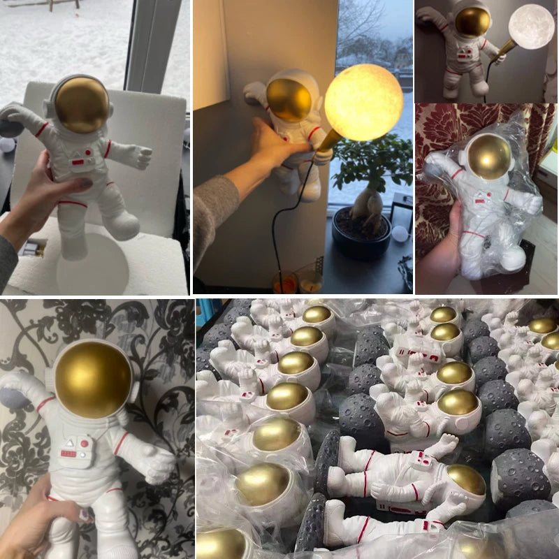 Lampe Nordique LED chambre d'enfants astronaute lune chambre chevet fond - vue 9 sur 9