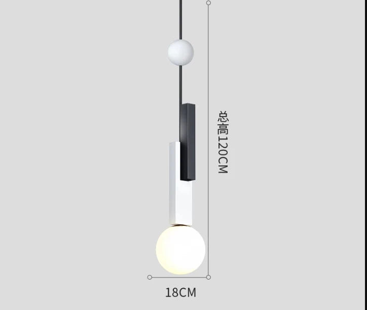 suspension led en verre design moderne nordique - vue 16 sur 16