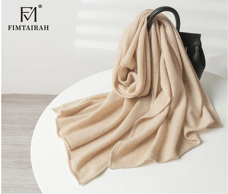 Echarpe cachemire pur maille elegante a franges hiver - vue 6 sur 7