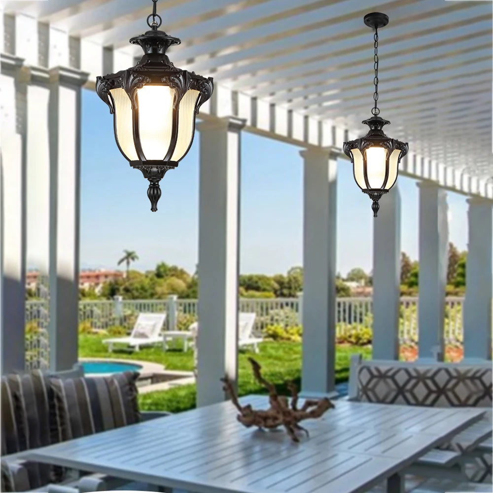 lampe extérieure suspendue pour jardin et balcon étanche - vue 4 sur 7