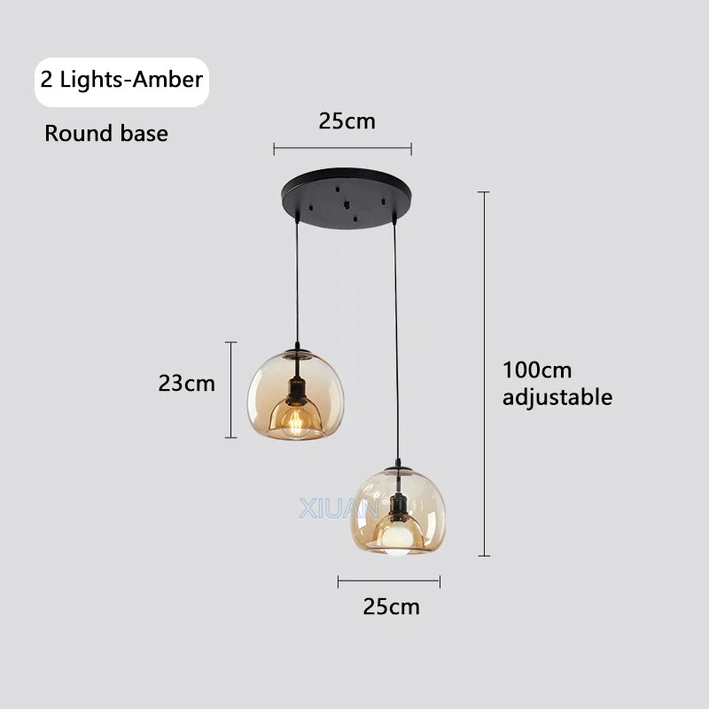 lustre moderne en verre pour éclairage intérieur suspendu - vue 14 sur 16