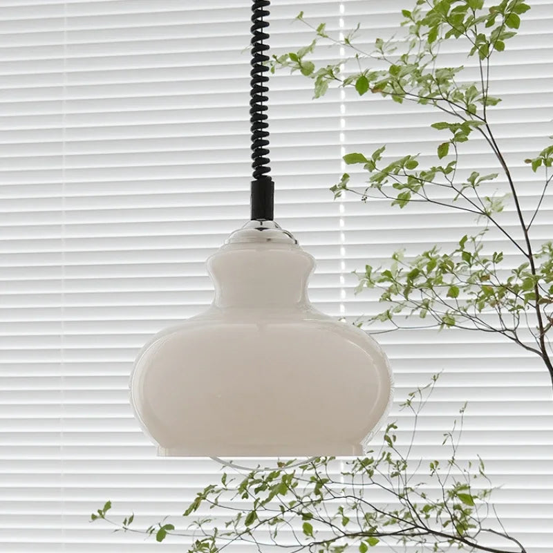 suspension en verre poire style vintage en fer moderne - vue 4 sur 9