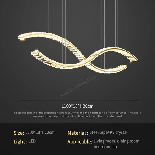 lustre en cristal élégant pour éclairage suspendu - vue 9 sur 12