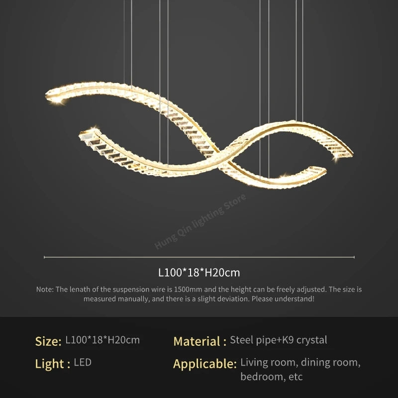lustre en cristal élégant pour éclairage suspendu - vue 8 sur 12