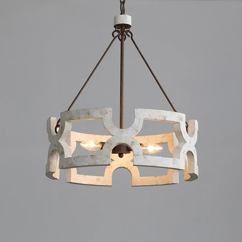 Créatif américain Rural bois lustre lumière salon salle à manger couloir magasin de vêtements boutique Restaurant suspension lampe - vue 4 sur 8