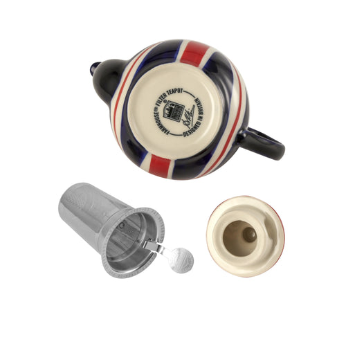 Théière céramique motif drapeau britannique infuseur inox - vue 7 sur 7