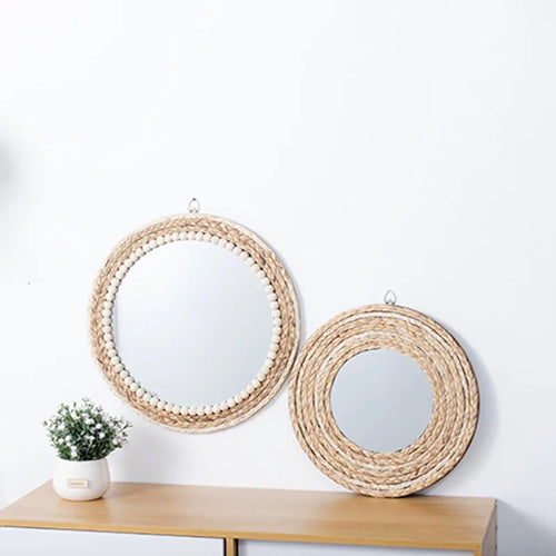 miroirs décoratifs en raphia pour une décoration murale élégante - vue 5 sur 13
