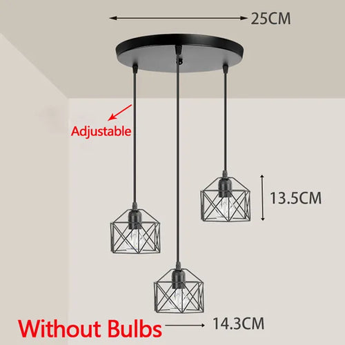 Suspension lampes suspendues Vintage pour plafonnier Cage en métal nordique Led lustre lampe suspendue pour îlot de cuisine - vue 9 sur 12