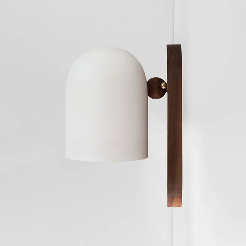 Walnut Wood Iron, Simple Modern Wabi-sabi style, Wall Sconce for Bedroom, Bedside, Living, Dining Room, Corridor Aisle - vue 3 sur 10