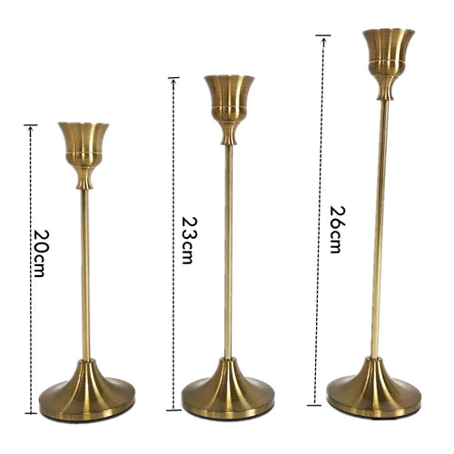 lot de 3 bougeoirs en métal décoration élégante pour mariage et fêtes - vue 12 sur 21