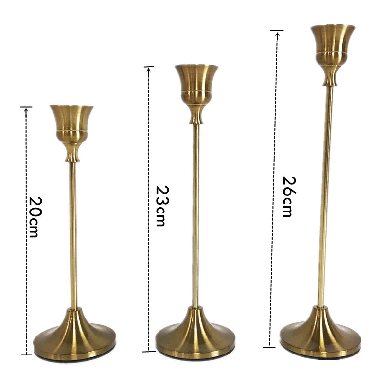 lot de 3 bougeoirs en métal décoration élégante pour mariage et fêtes - vue 11 sur 21