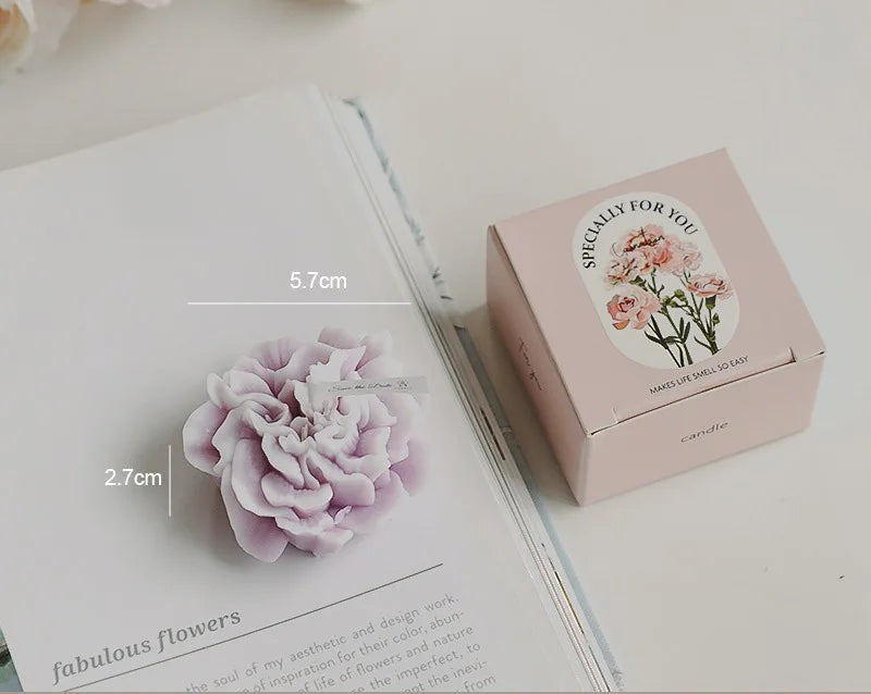 bougie parfumée artisanale en forme dœillet pour mariage et fêtes - vue 10 sur 13
