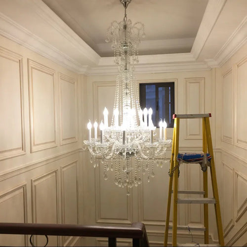 lustre en cristal à led design nordique pour un éclairage élégant - vue 6 sur 8