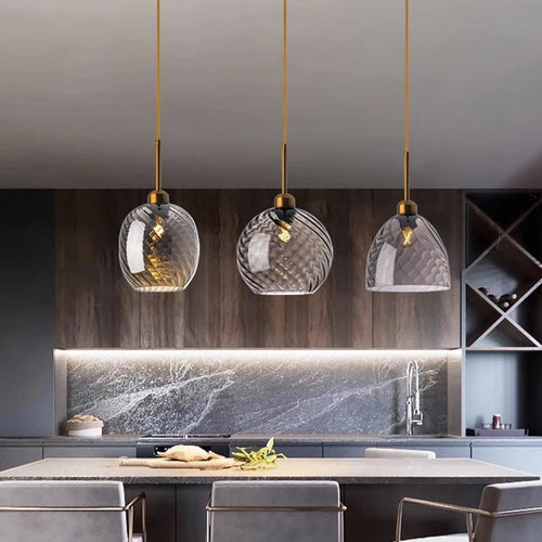 Suspension nordique forme en verre fumé pour éclairage intérieur - vue 4 sur 18