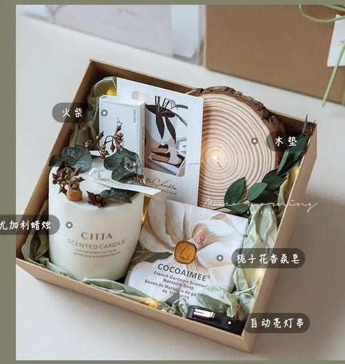coffret cadeau bougies aromathérapie fait main pour anniversaire - vue 5 sur 7