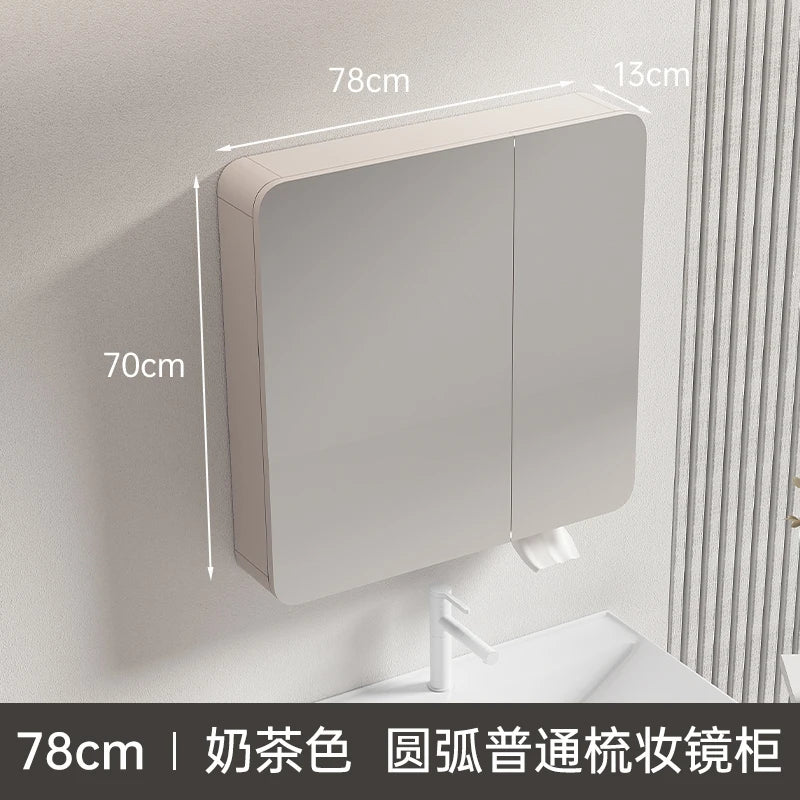 armoire circulaire en aluminium avec miroir éclairage intelligent et rangement - vue 11 sur 32