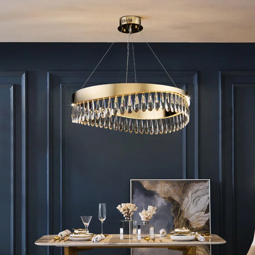 lustre en cristal de luxe pour éclairage décoratif intérieur - vue 2 sur 13