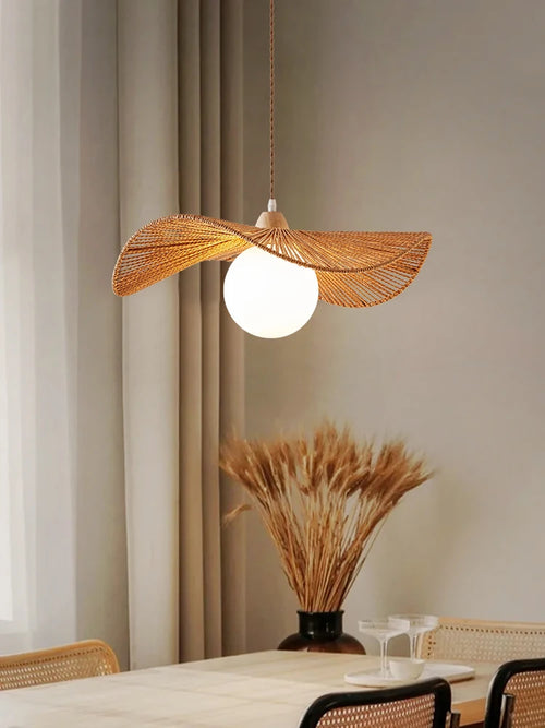 lustre suspendu en bois style japonais pour décoration intérieure - vue 3 sur 5
