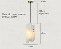 suspension en marbre véritable avec fil de cuivre réglable