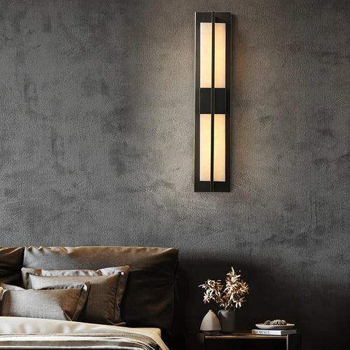 applique murale en marbre cuboïde naturel avec led - vue 2 sur 8