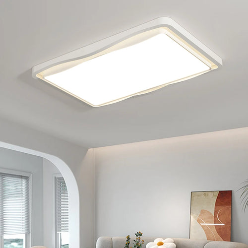 plafonnier moderne style salon crème protection yeux spectre complet - vue 3 sur 8