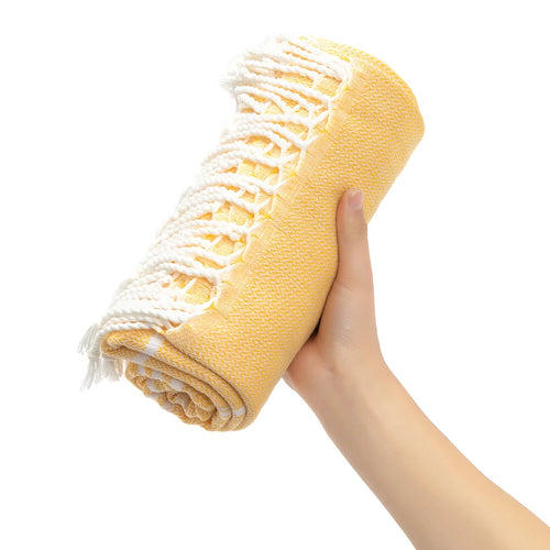 serviette de plage turque coton rayures sechage rapide - vue 6 sur 7