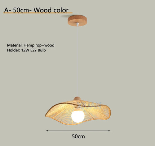 lustre suspendu wabi-sabi en corde de chanvre - vue 10 sur 24