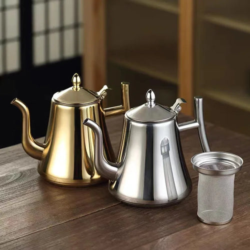 Théière acier inox poli avec infuseur filtre - vue 5 sur 7