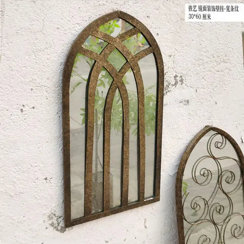 miroirs rétro nordiques en bois pour décoration artisanale murale - vue 9 sur 9