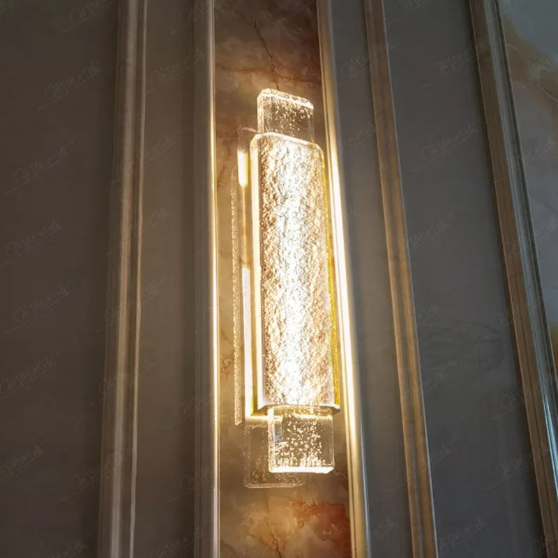 Applique murale de luxe en cristal et acier inoxydable - vue 3 sur 8