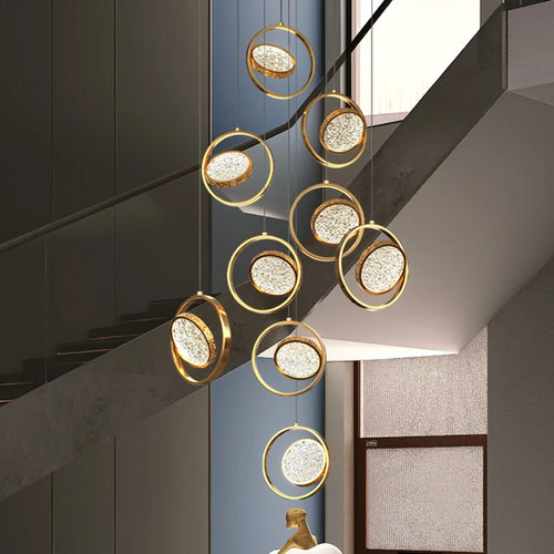 lustre minimaliste deluxe en anneau led pour villa - vue 2 sur 14