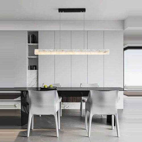 lustre en marbre acier inoxydable à led dimmable pour éclairage intérieur - vue 4 sur 10