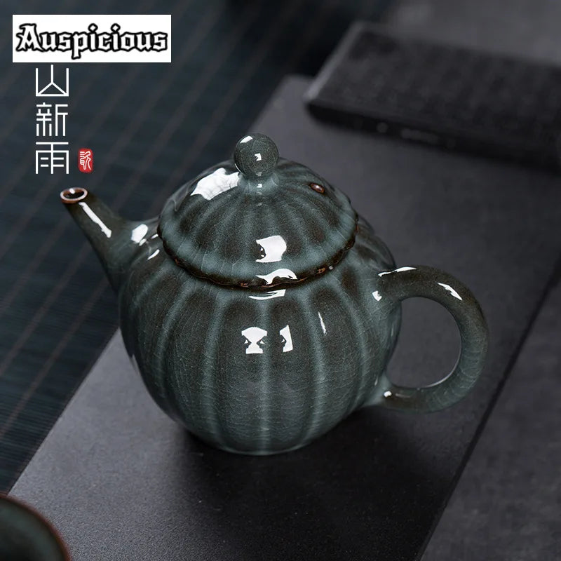 théière artisanale celadon style longquan avec filtre 200ml - vue 6 sur 7