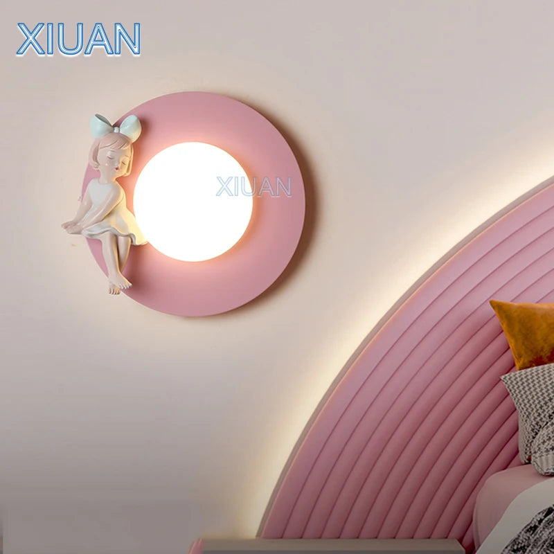 applique murale princesse design rond sans câblage à piles - vue 3 sur 23