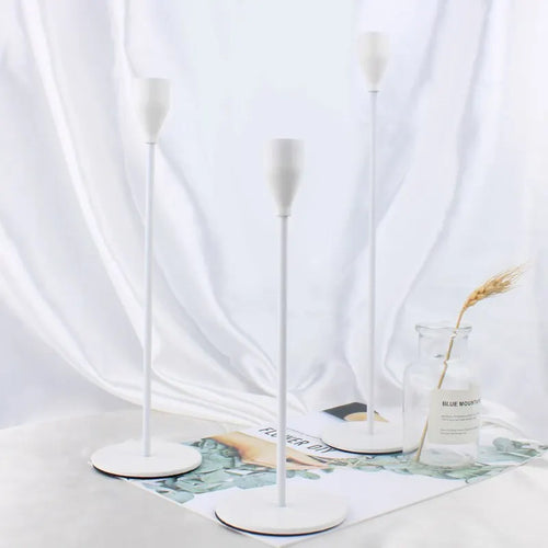 lot de 3 bougeoirs en métal décoration élégante pour mariage et fêtes - vue 10 sur 21