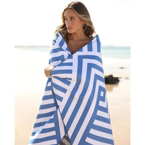Serviette de plage sechage rapide compacte motif floral - vue 5 sur 7