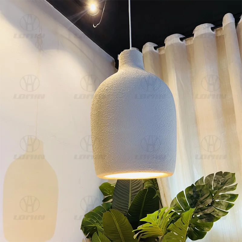 lustre wabi-sabi moderne fait main led irrégulier loft décoratif - vue 3 sur 9
