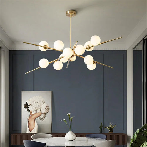 lustre bauhaus design boule de verre pour éclairage moderne - vue 4 sur 10