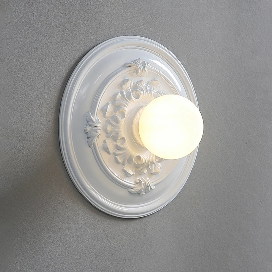 applique murale ronde vintage sculptée design française - vue 8 sur 8