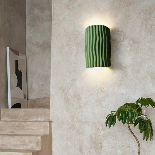 applique murale nordique en résine motif ondulé double tête led - vue 5 sur 9