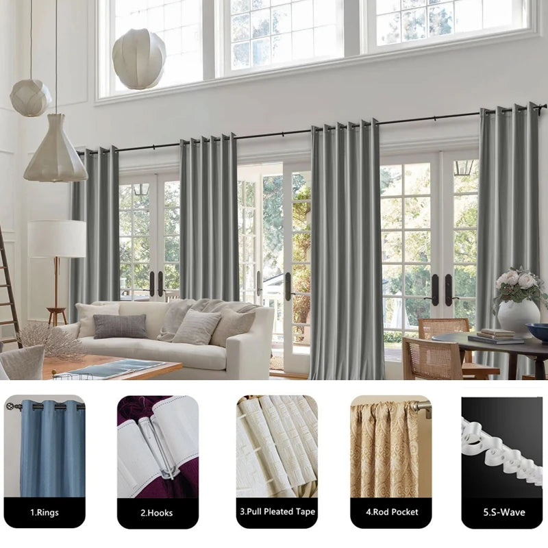 Rideau velours occultant grande hauteur style moderne - vue 4 sur 8