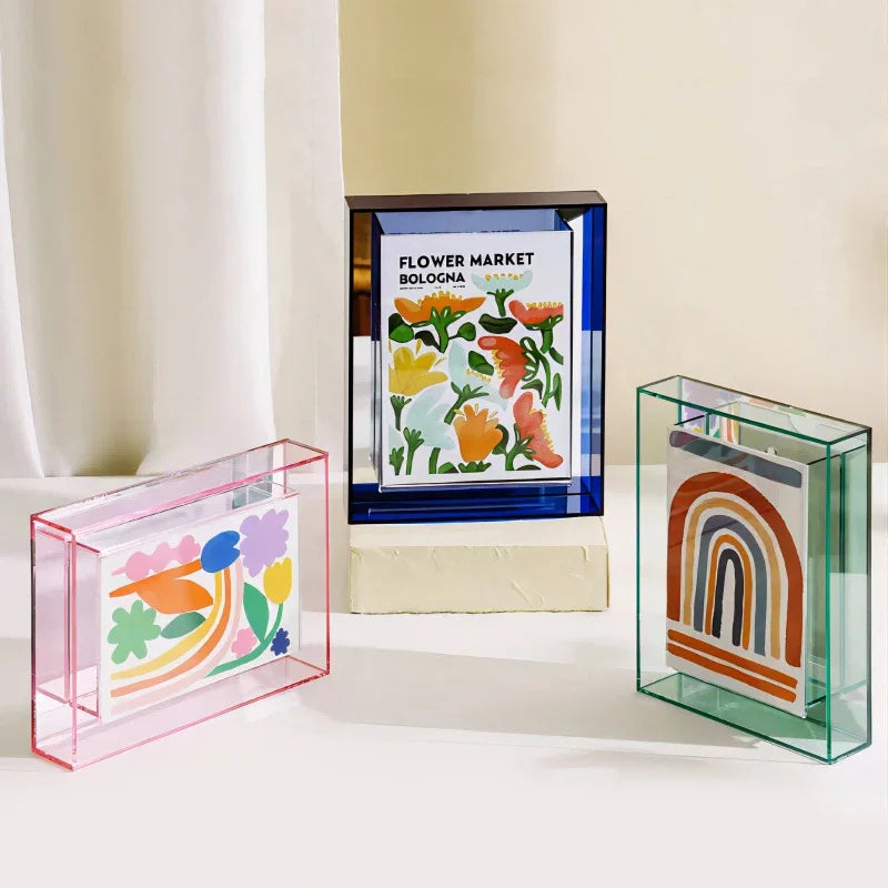 cadre photo acrylique transparent support décoration intérieure bureau - vue 2 sur 14