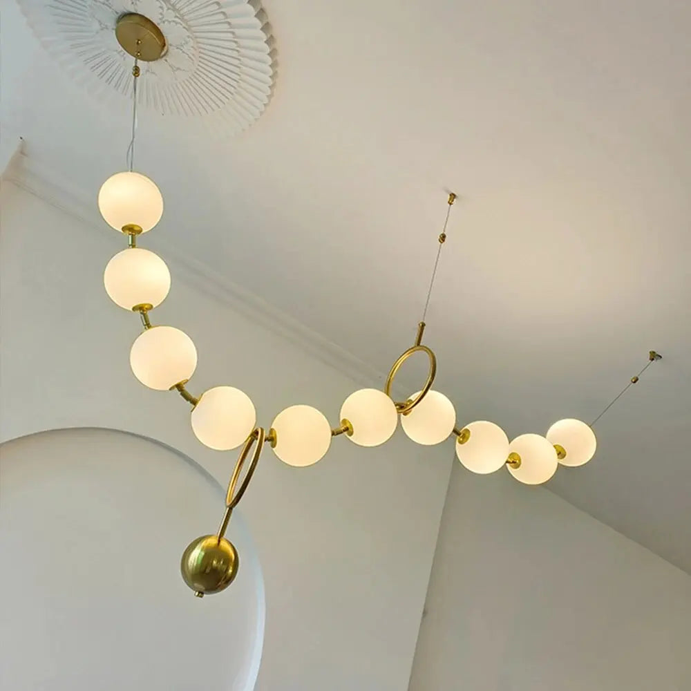 suspension moderne en verre design avec lumière led - vue 6 sur 11