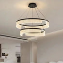 Lustre LED anneaux suspendu au design nordique moderne