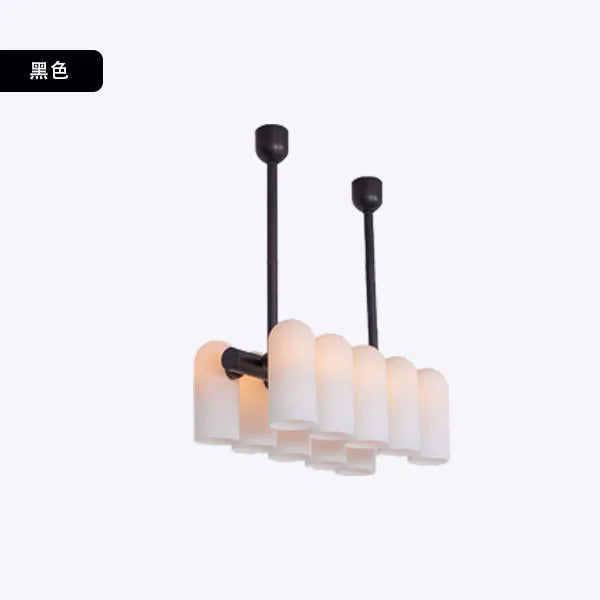 lustre en verre laiteux luminaire suspendu design moderne élégant - vue 12 sur 13