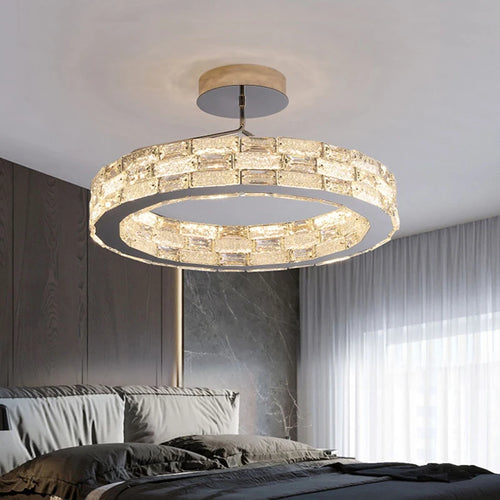 Plafonnier LED en cristal au design moderne - vue 4 sur 11