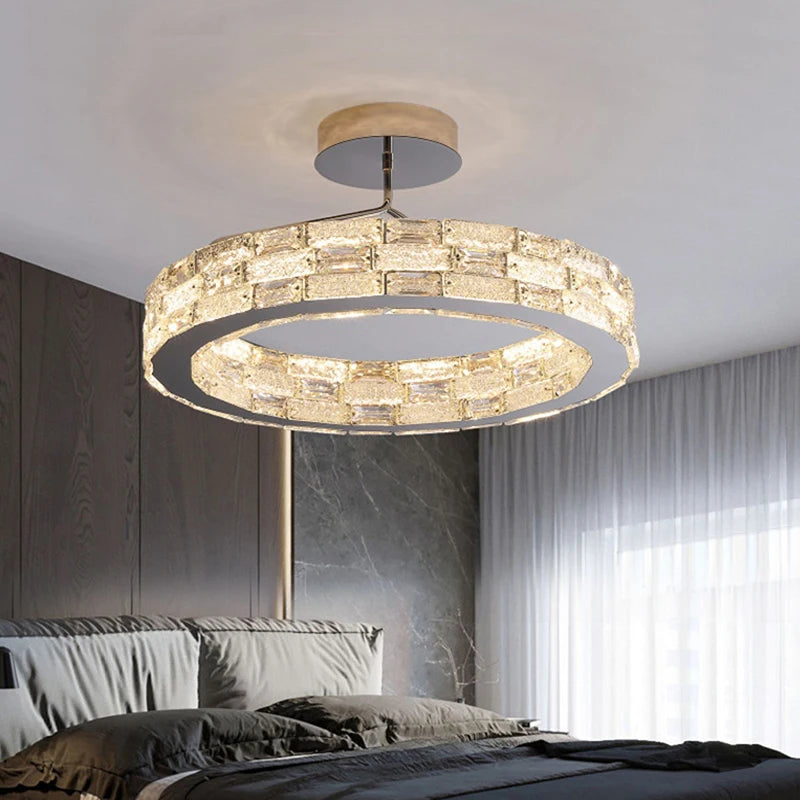 Plafonnier LED en cristal au design moderne - vue 4 sur 11