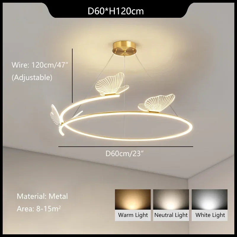 lustre papillon moderne design créatif pour décoration intérieure - vue 9 sur 9